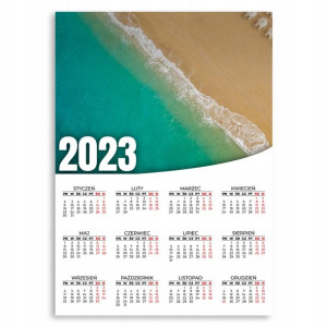 KALENDARZ 2023 ROK ŚCIENNY 50x70 cm Plaża Wzory