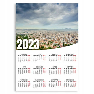 KALENDARZ 2023ROK 50x70cm PLAKATOWY Miejskie Wzory