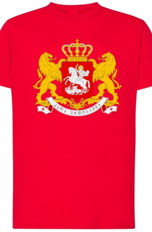 Gruzja Georgia T-Shirt Męski Herb Nadruk r.L