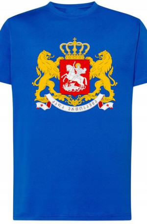 Gruzja Georgia T-Shirt Męski Herb Nadruk r.XL