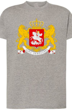 Gruzja Georgia T-Shirt Męski Herb Nadruk r.XL
