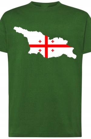 Gruzja Męski T-shirt Nadruk Flaga Modny Rozm.M