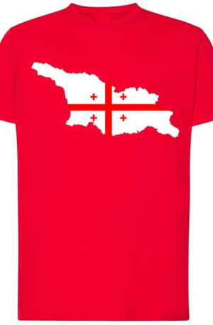 Gruzja Męski T-shirt Nadruk Flaga Modny Rozm.S