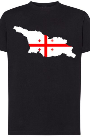 Gruzja Męski T-shirt Nadruk Flaga Modny Rozm.XXL