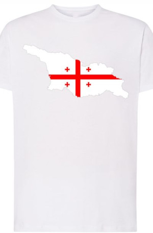 Gruzja Męski T-shirt Nadruk Flaga Modny Rozm.XXL