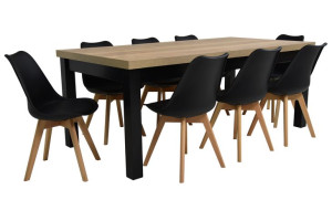 Zestaw 8x krzesła SKANYDAWSKIE + DUŻY stół 100x200 rozkładany do 3m