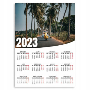 KALENDARZ PLAKATOWY 2023 ROK 50x70 cm Palmy Wzory