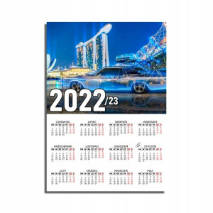 KALENDARZ Plakatowy 32x44 2022/2023 SAMOCHODY MiX