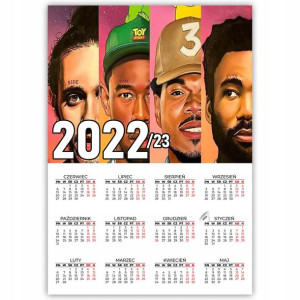 KALENDARZ Plakatowy 32x44 HIP HOP LEGENDS Wzory