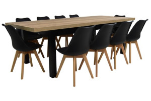 Zestaw 10x krzesła SKANYDAWSKIE + DUŻY stół 100x200 rozkładany do 3m