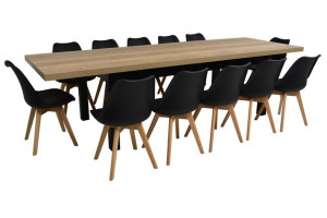 Zestaw 12x krzesła SKANYDAWSKIE + DUŻY stół 100x200 rozkładany do 3m
