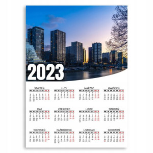KALENDARZ ŚCIENNY 2023 Plakat 50x70 Wzory MIASTO