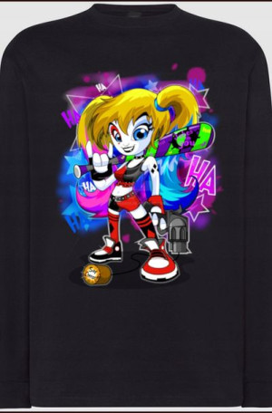 Harley Queen Męski Modny Longsleeve Nadruk R.S