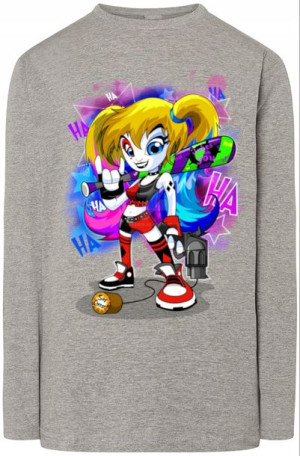 Harley Queen Męski Modny Longsleeve Nadruk R.XL