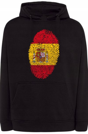 Hiszpania Odcisk Palca Bluza Męska Kaptur r.L