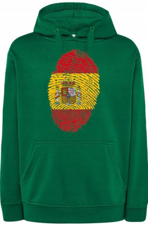 Hiszpania Odcisk Palca Bluza Męska Kaptur r.M