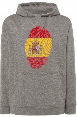 Hiszpania Odcisk Palca Bluza Męska Kaptur r.S
