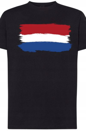 Holandia Flaga Modna T-Shirt Męski Rozm.XS