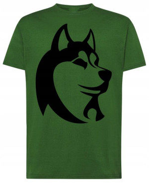 Husky Pies T-shirt Modny Męski Logo Rozm.4XL