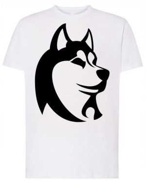 Husky Pies T-shirt Modny Męski Logo Rozm.4XL