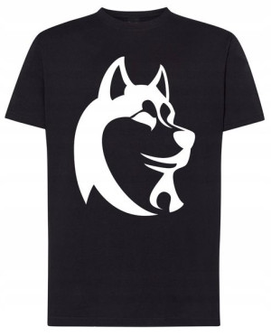 Husky Pies T-shirt Modny Męski Logo Rozm.XXL