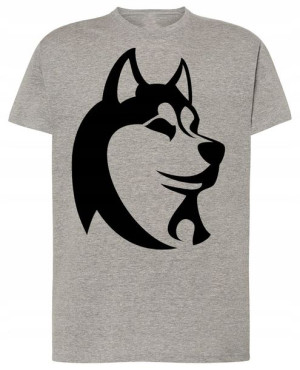 Husky Pies T-shirt Modny Męski Logo Rozm.XXL