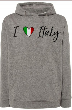 I Love Italy Kocham Włochy Bluza Kaptur r.S