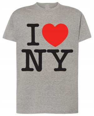 I Love New York T-shirt Męski Nadruk Rozm.5XL