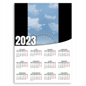 Kalendarz Ścienny 2023 Roczny 50x70 Wzory Plaża