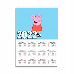 KALENDARZ Ścienny Plakat 32x44 ŚWINKA PEPPA Wzory