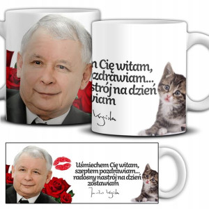 KUBEK Prezesa Śmieszny Prezent KACZYŃSKI Wzory MiX