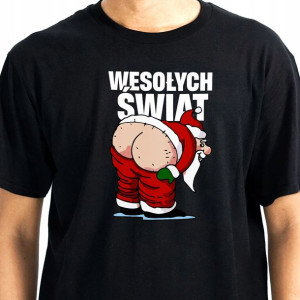 Koszulka T-shirt Męski WESOŁYCH ŚWIĄT Wzory - M