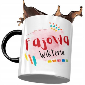Kubek Czarny Dla Wiktorii Koleżanki na Prezent