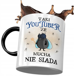 Kubek Czarny Dla YouTubera Taki że Mucha nie Siada