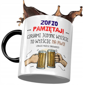 Kubek Czarny dla Zofii Zosi Koleżanki na Prezent
