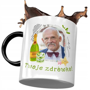 Kubek Czarny Janusz Korwin Mikke na Prezent