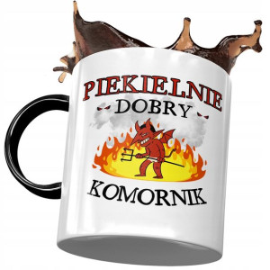 Kubek Czarny Komornika Piekielnie Dobry Komornik