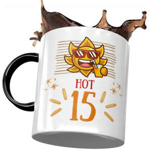 Kubek Czarny na Urodziny 15 15ste 15-ste Prezent