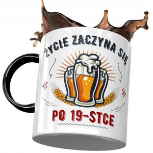 Kubek Czarny na Urodziny 19 19ste 19-ste Prezent