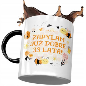 Kubek Czarny na Urodziny 33 33cie 33-cie Prezent