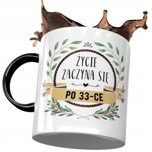 Kubek Czarny na Urodziny 33 33cie 33-cie Prezent