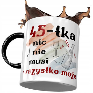 Kubek Czarny na Urodziny 45 45te 45-te Prezent