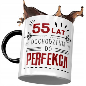 Kubek Czarny na Urodziny 55 55te 55-te Prezent