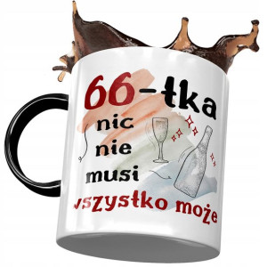 Kubek Czarny na Urodziny 66 66te 66-te Prezent