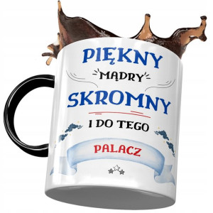 Kubek Czarny Palacza Ładny Mądry Skromny Palacz