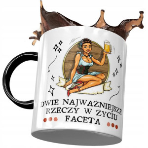 Kubek Czarny Śmieszny Dwie Najważniejsze Rzeczy