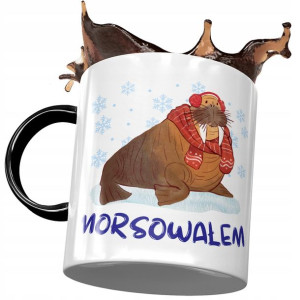 Kubek Czarny Śmieszny Morsowałem Prezent