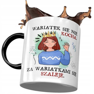 Kubek Czarny Śmieszny Wariatek Się Nie Kocha