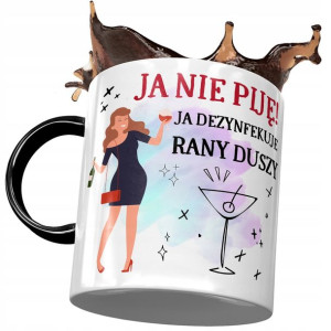 Kubek Czarny Śmieszny Zabawny Ja Nie Piję