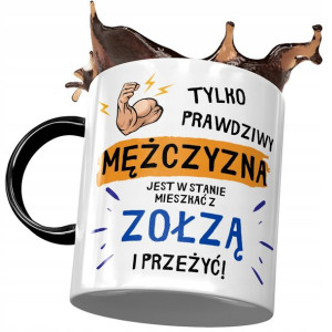 Kubek Czarny Śmieszny Zabawny Mieszkać Z Zołzą